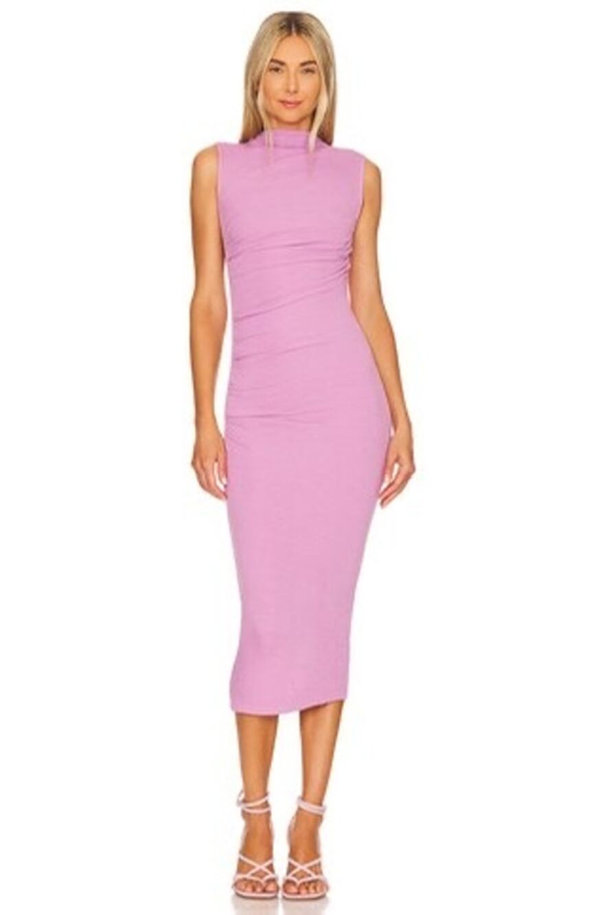Enza Costa Silk Knit Twist Midi Dress